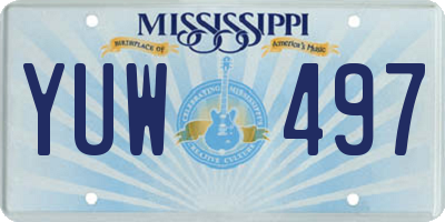 MS license plate YUW497