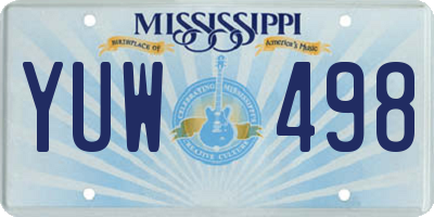 MS license plate YUW498