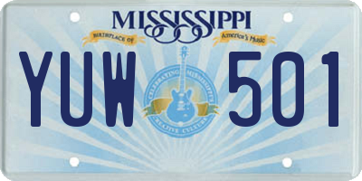 MS license plate YUW501