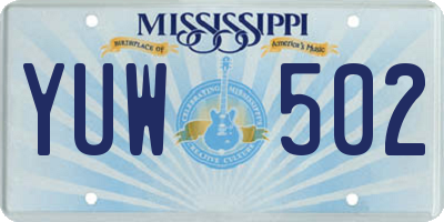 MS license plate YUW502