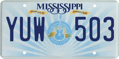 MS license plate YUW503