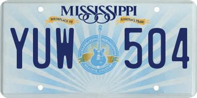 MS license plate YUW504