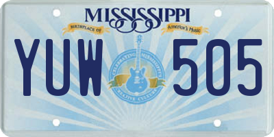 MS license plate YUW505