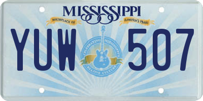 MS license plate YUW507