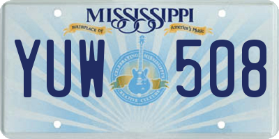MS license plate YUW508