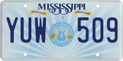 MS license plate YUW509