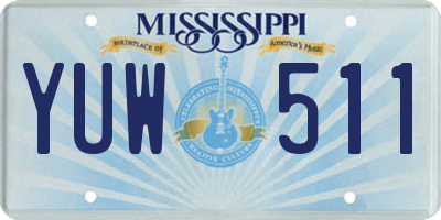 MS license plate YUW511
