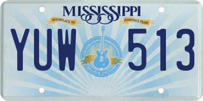 MS license plate YUW513
