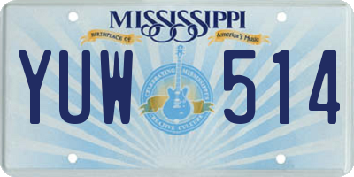MS license plate YUW514