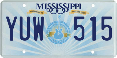 MS license plate YUW515