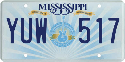 MS license plate YUW517