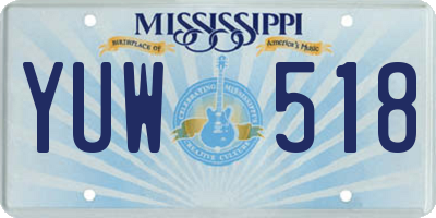 MS license plate YUW518