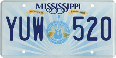 MS license plate YUW520