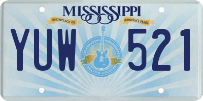 MS license plate YUW521