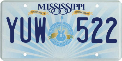 MS license plate YUW522
