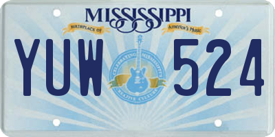 MS license plate YUW524