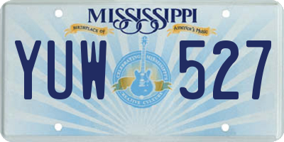 MS license plate YUW527