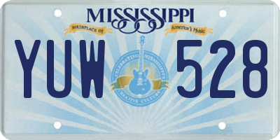 MS license plate YUW528