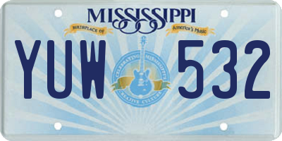 MS license plate YUW532