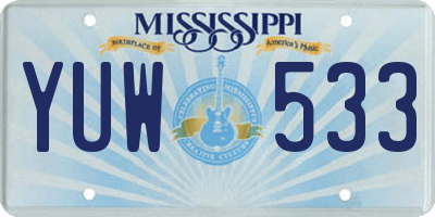 MS license plate YUW533