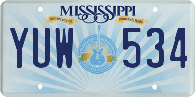 MS license plate YUW534