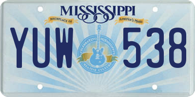 MS license plate YUW538