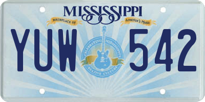 MS license plate YUW542