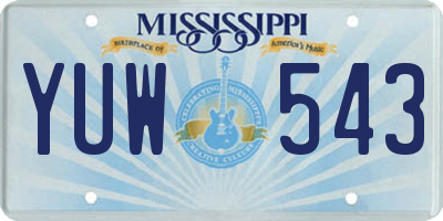 MS license plate YUW543