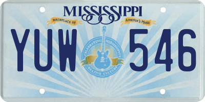 MS license plate YUW546
