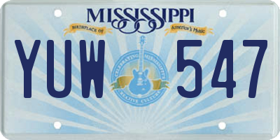 MS license plate YUW547