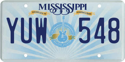 MS license plate YUW548