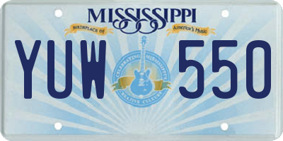 MS license plate YUW550