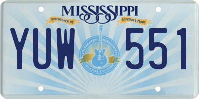 MS license plate YUW551