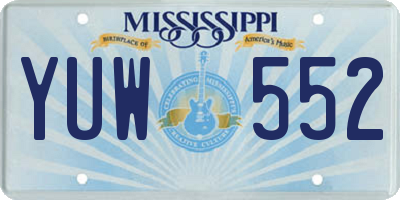 MS license plate YUW552