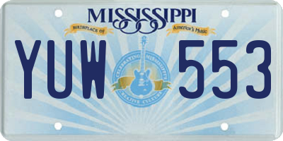 MS license plate YUW553