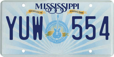 MS license plate YUW554