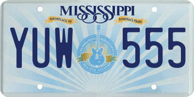 MS license plate YUW555