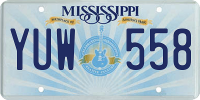MS license plate YUW558