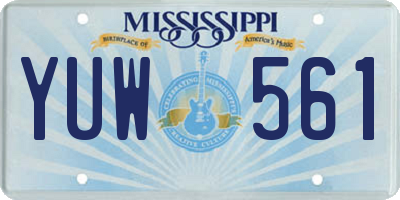 MS license plate YUW561