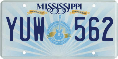 MS license plate YUW562