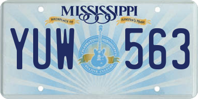 MS license plate YUW563