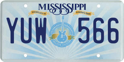 MS license plate YUW566