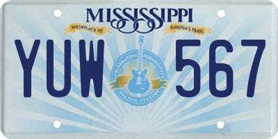 MS license plate YUW567