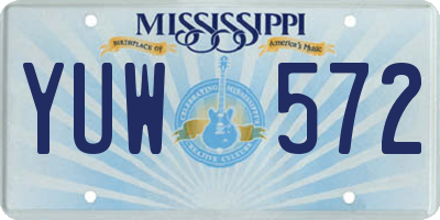 MS license plate YUW572
