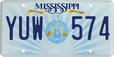 MS license plate YUW574