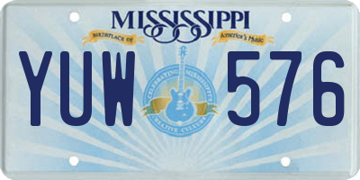 MS license plate YUW576