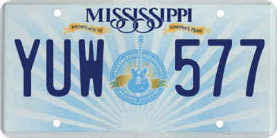 MS license plate YUW577
