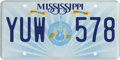 MS license plate YUW578