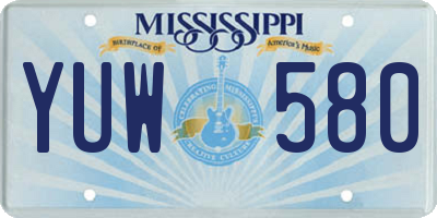 MS license plate YUW580