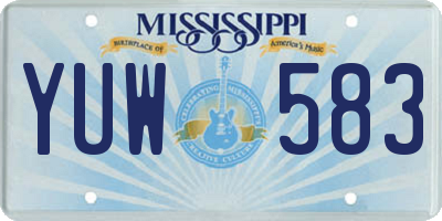 MS license plate YUW583